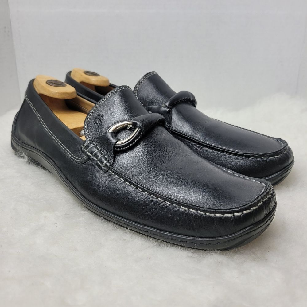 Donald J Pliner Eleo Horsebit Moc Toe Black Driving Loafers Shoes Size 11.5